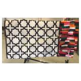 Cowhide Rug & Vintage Blanket