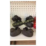 Pair Buffalo Bookends, Cast Iron Birds
