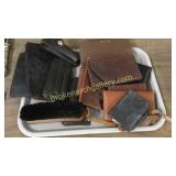 18 Leather Cases, Luggage Tags, Brushes