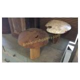 2 Decorative Wooden Mushrooms