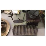 Coffee Mill, Corn Stick Pan, Iron Bird