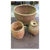 2 Asian Baskets, Split Oak Basket