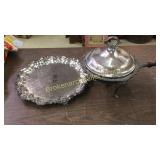 Silverplate Tray, Chaffing Dish