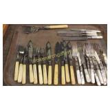 31 Pieces Bone and Mother of Pearl Flatware