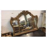 French Gilded Triple Mirror