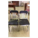 Pair Industrial Side Chairs
