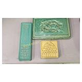 3 Pieces Pewabic Pottery Reproduction Tiles