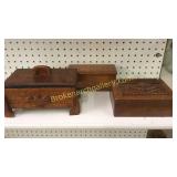3 Wood Dresser Boxes