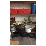 Group of Tin Ware, Camp Cook Ware, Decorative