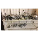 Approximately 24 Pieces Pewter & Sliver Plate