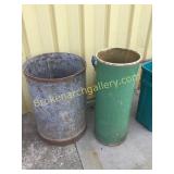 2 Vintage Barrels, 1 Metal  1 Composet