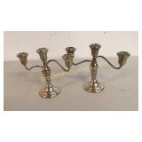 Pair Weighted Sterling Candelabra