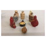9 Asian Carved Snuff Bottles