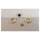 14 k Gold Ring, Pair Earrings, McDonalds Award