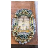 Italian Painted Ceramic Iconic Plaque
