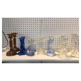 7 Pair Glass Candlesticks