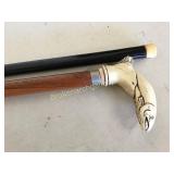 2 Bone Handle Walking Canes