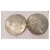 Two 1921 Morgan Silver Dollars