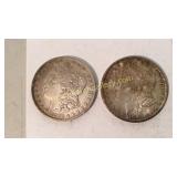 Two 1896 Morgan Silver Dollars
