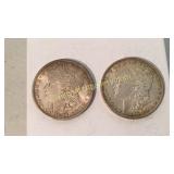 Two 1896 Morgan Silver Dollars
