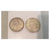Two 1921 Morgan Silver Dollars