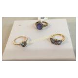 3 Gemstone Rings
