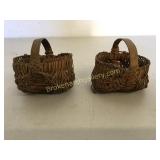 2 Miniature Egg Baskets, Very Early