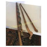 4 Folk Art Walking Canes