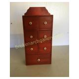 7 Drawer Spice Box, Red Wash