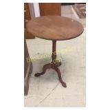 Mahogany Candle Stand W Ball & Claw Foot