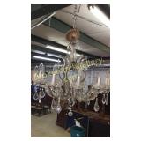 12 Light Glass & Chrystal Chandelier