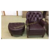 Leather Club Chair & Ottoman