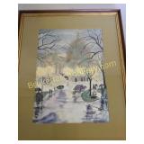 Watercolor, Snow Scene
