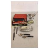 Sterling Drink Mixer, Butter Dish, Desk Articles