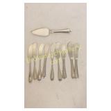 10 Sterling Butter Knives, Server
