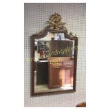 Inlaid Hall Mirror W Gilded Rosettes