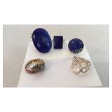 5 Sterling Fashion Rings