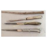 4 Sterling Letter Openers