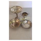 Sterling Compote, Sugar, 2 Bowls