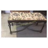 Vanity Bench W Crewel stitched Seat