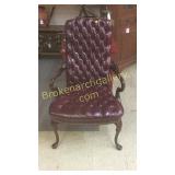 Tufted Leather Open Armchair