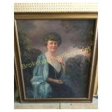 Oil on Canvas Portrait, Mrs Grover Cleavland