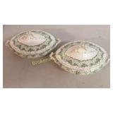 2 English Transfer Tureens