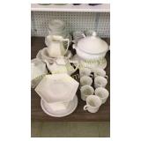 56 Pieces White Ironstone Dinnerware