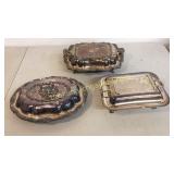 3 Silverplate Serving  Dishes