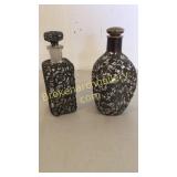 2 Sterling Overlay Decanters