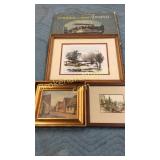 Currier And Ives Book, 3 Prints