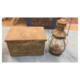 Brass Coal Hod & Brass Lantern