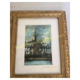 Watercolor of Harbor Scene