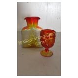 Amberina Glass Decanter, Tumbler